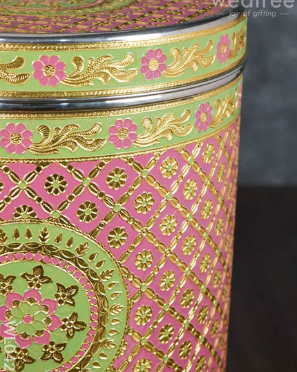 Minakari Dabba 12 Inch (Red) - Wl0425 Containers