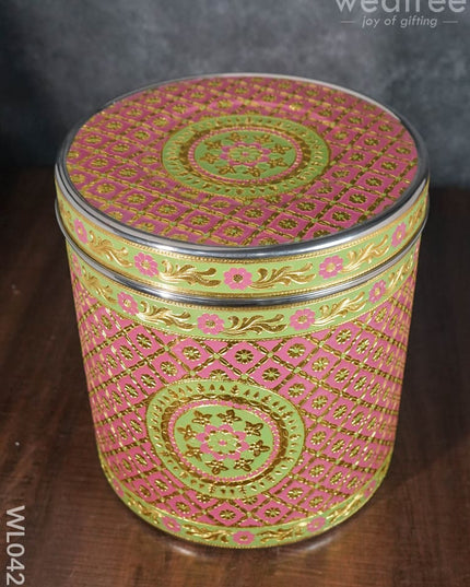 Minakari Dabba 12 Inch (Red) - Wl0425 Containers