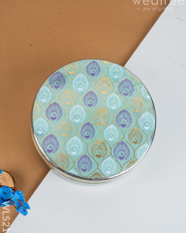 Meenakari - Peacock Design - Poori Box - 7 inch - WL5216 - Poori Boxes