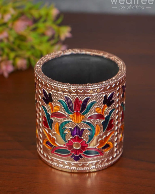 Pen Stand With Floral Design - Wbg1115
