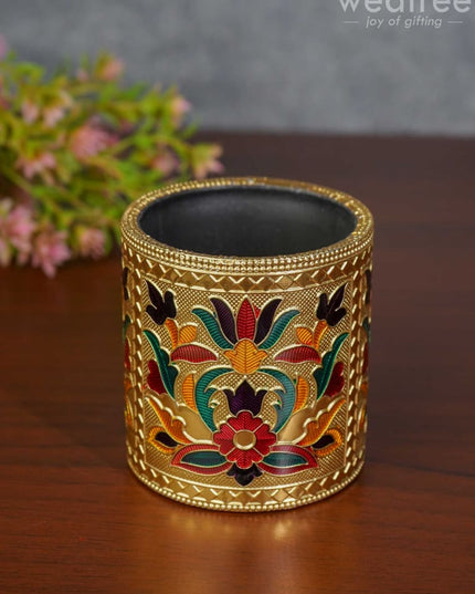 Pen Stand With Floral Design - Wbg1115