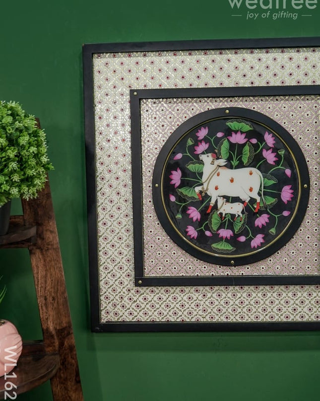 Meenakari Pichwai Cow Design - Wall Frame 24X24 -Wl1628 Frames