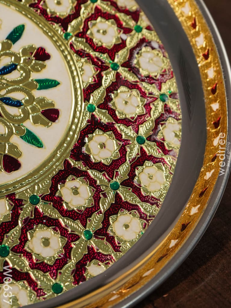 Meenakari Plate 10 Inch Special - W0637 Trays & Plates
