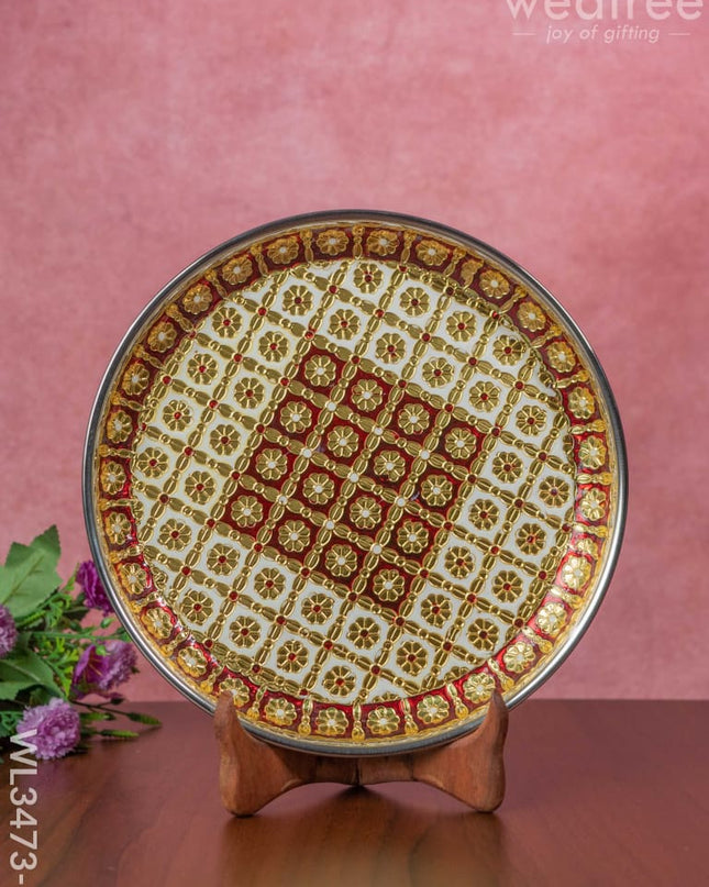 Meenakari Plate - 10 Inches Wl3473 Trays & Plates