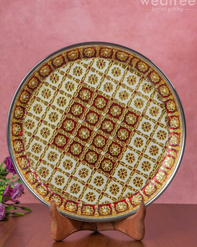 Meenakari Plate - 10 Inches Wl3473 Trays & Plates