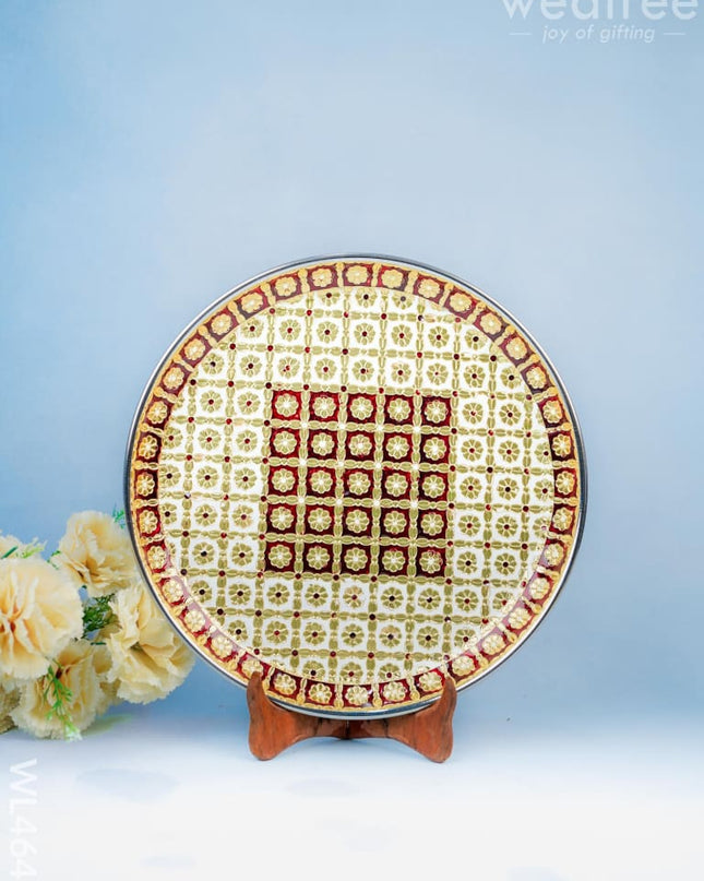 Meenakari Plate - 12 Inch Wl4641 Trays & Plates