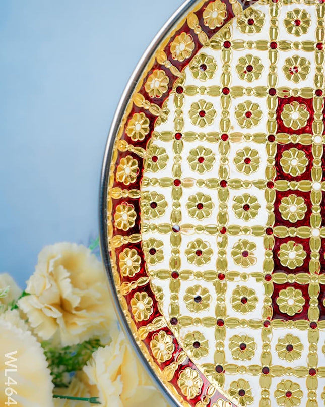 Meenakari Plate - 12 Inch Wl4641 Trays & Plates
