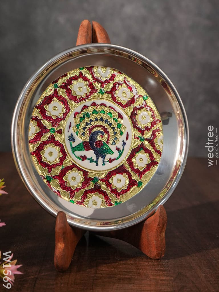 Meenakari Plate 6 Inch Special - W1569 Trays & Plates