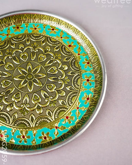 Meenakari Plate - Floral Design - 8 inch - WBG2059-1 - Trays & Plates RG