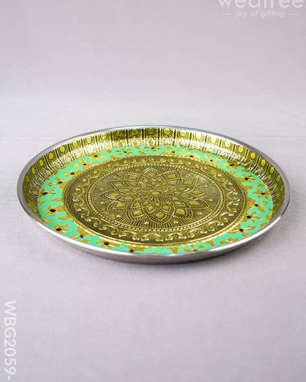 Meenakari Plate - Floral Design - 8 inch - WBG2059-5 - Trays & Plates RG