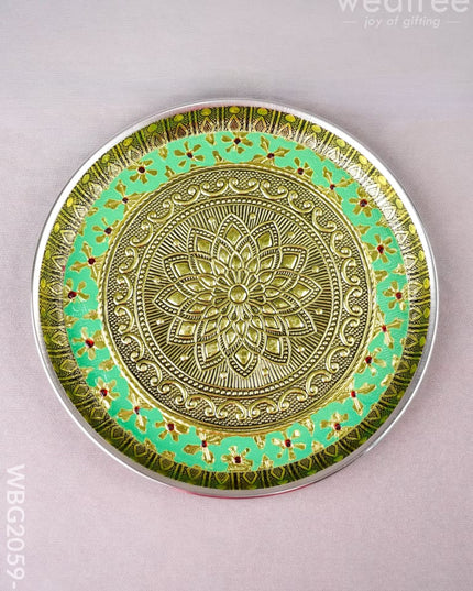 Meenakari Plate - Floral Design - 8 inch - WBG2059-5 - Trays & Plates RG