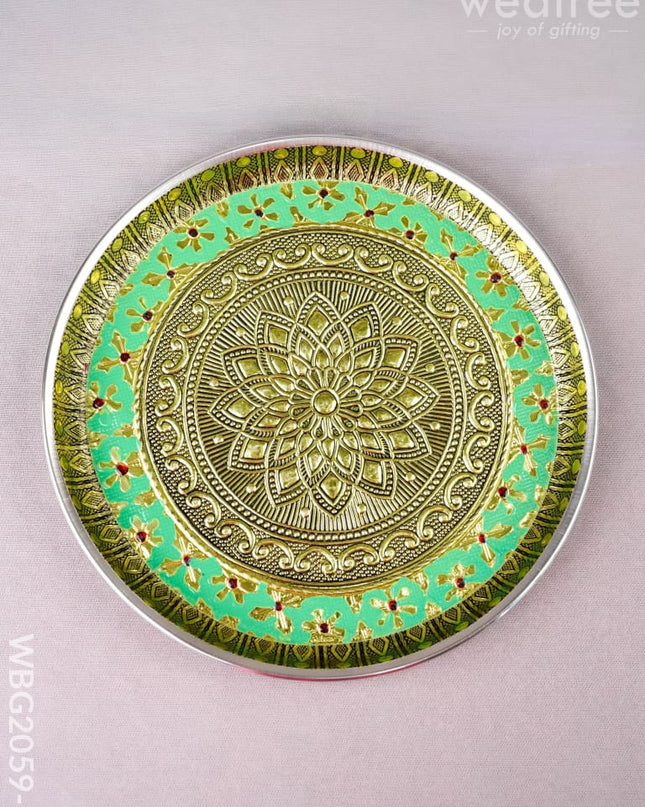 Meenakari Plate - Floral Design - 8 inch - WBG2059-5 - Trays & Plates RG