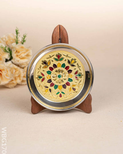 Meenakari Plate - Gold - 6 inch - WBG1704 Trays & Plates RG