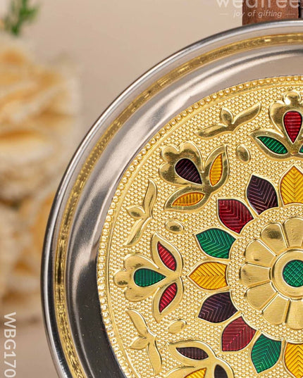 Meenakari Plate - Gold - 6 inch - WBG1704 Trays & Plates RG