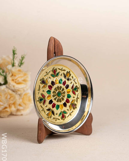 Meenakari Plate - Gold - 6 inch - WBG1704 Trays & Plates RG