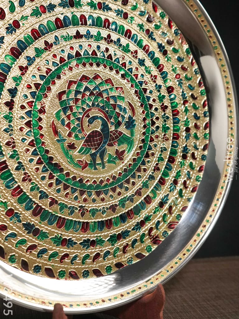Meenakari Plate - W3495 Trays & Plates