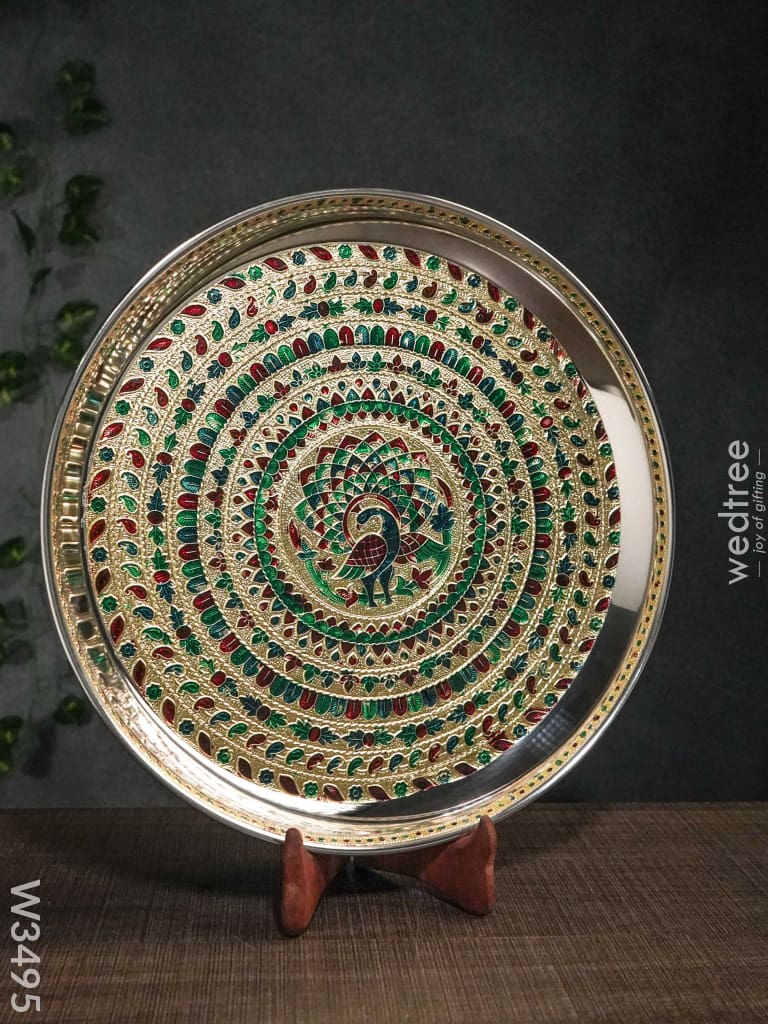 Meenakari Plate - W3495 Trays & Plates