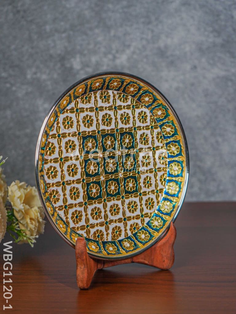 Meenakari Plate - Wbg1120 Trays & Plates