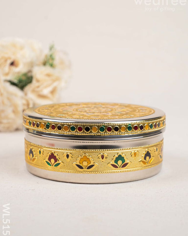 Meenakari Poori Box - 7 inch - WL5153 Poori Boxes