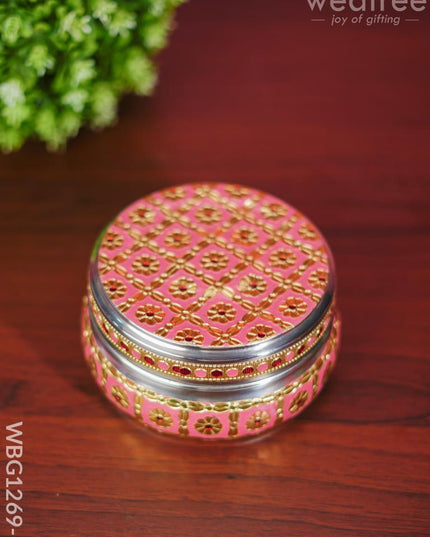 Meenakari Poori Box - Wbg1269 Pink Utensils