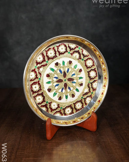 Minakari Plate 8 Inch Special - W0635 Trays & Plates