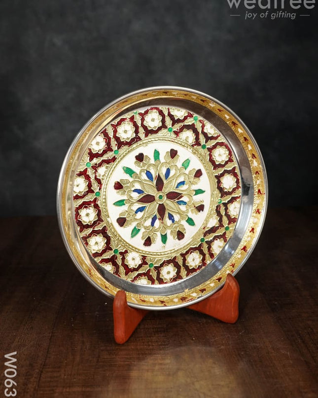 Minakari Plate 8 Inch Special - W0635 Trays & Plates