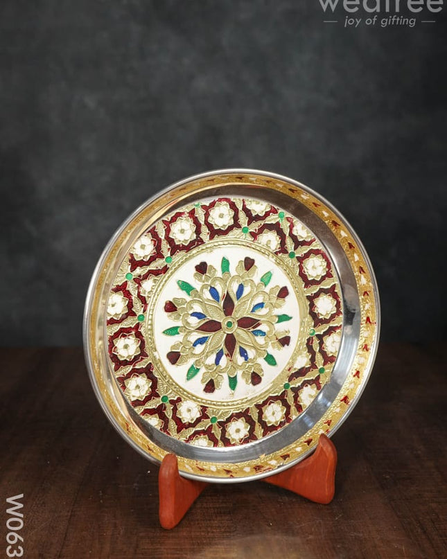 Minakari Plate 8 Inch Special - W0635 Trays & Plates
