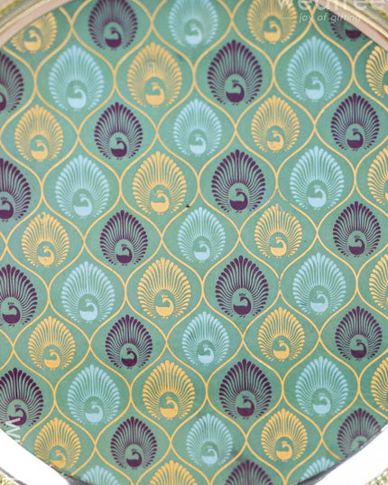 Digital Printed Meenakari Round Plate - Peacock Design - WL5111 Meenakari Trays & Plates