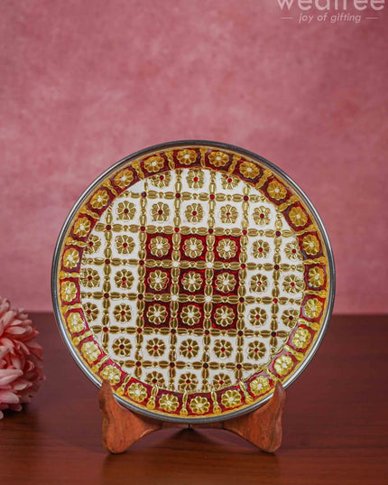 Meenakari Plate - Wbg1120 8 Inch Trays & Plates