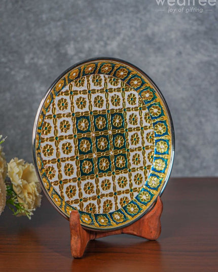 Meenakari Plate - Wbg1120 Trays & Plates