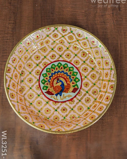 Meenakari Thambaalam Plate - Wl3251 12 Inch Trays & Plates