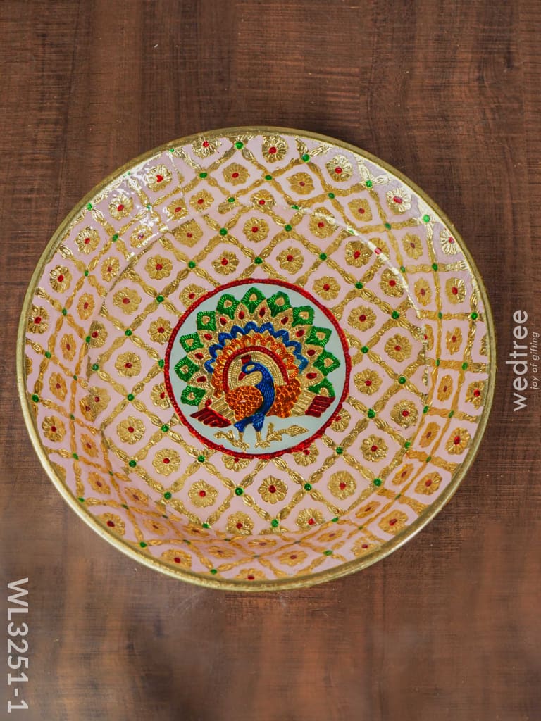 Meenakari Thambaalam Plate - Wl3251 12 Inch Trays & Plates