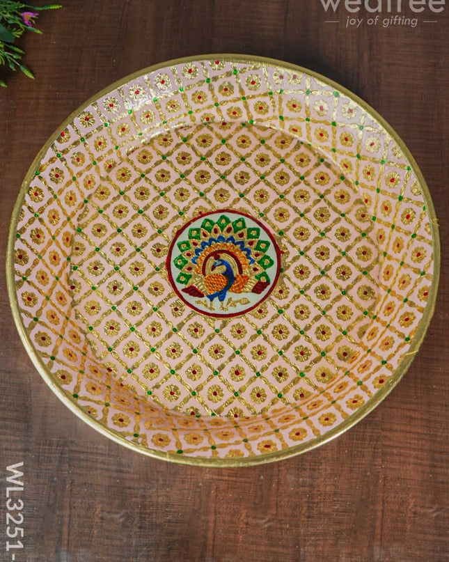 Meenakari Thambaalam Plate - Wl3251 17.5 Inch Trays & Plates
