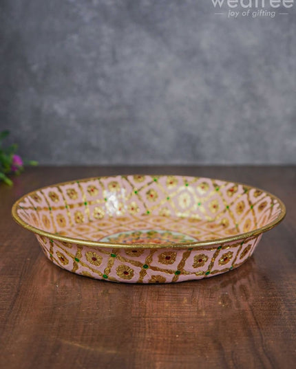 Meenakari Thambaalam Plate - Wl3251 Trays & Plates