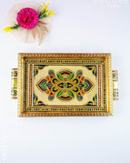 Meenakari Tray with Floral Design - 12x8nches