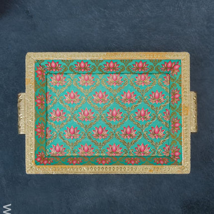 Digital Printed Meenakari Tray - Wl4254 Trays & Plates