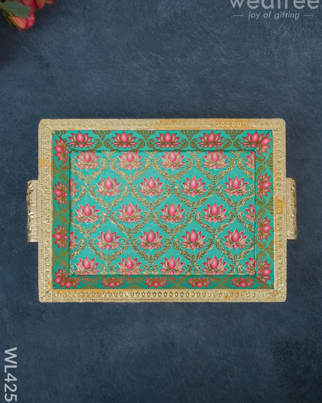 Digital Printed Meenakari Tray - Wl4254 Trays & Plates