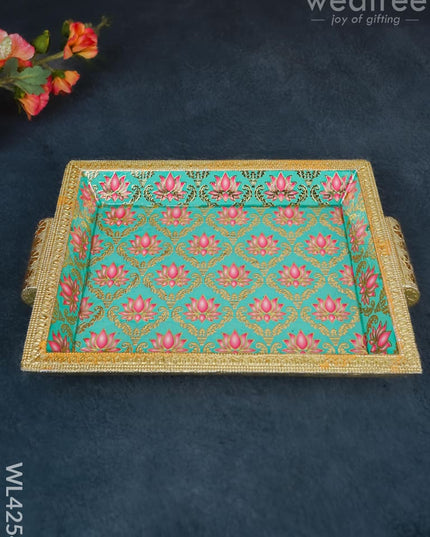 Digital Printed Meenakari Tray - Wl4254 Trays & Plates