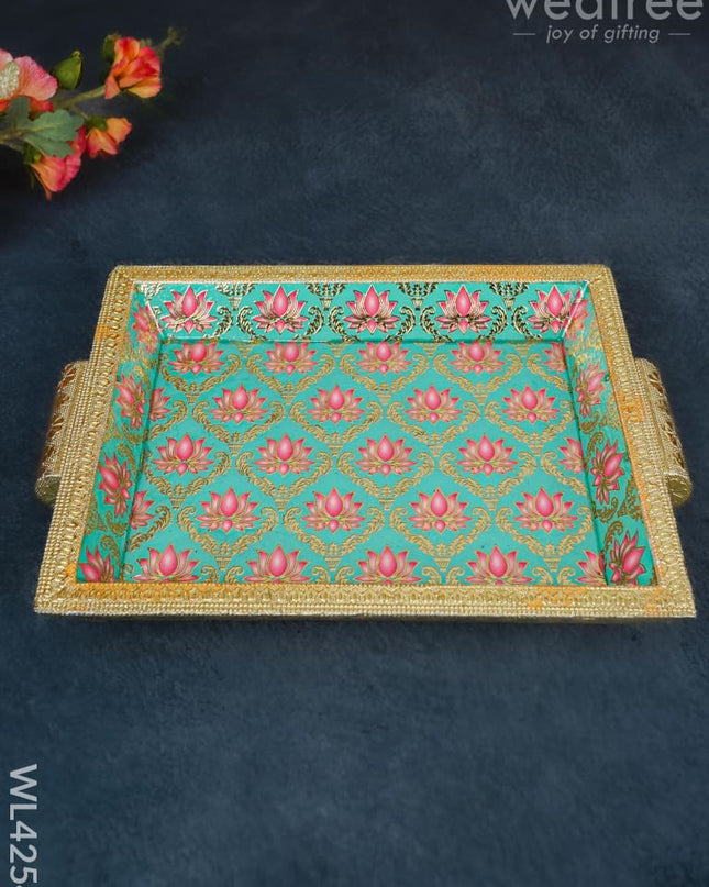Digital Printed Meenakari Tray - Wl4254 Trays & Plates