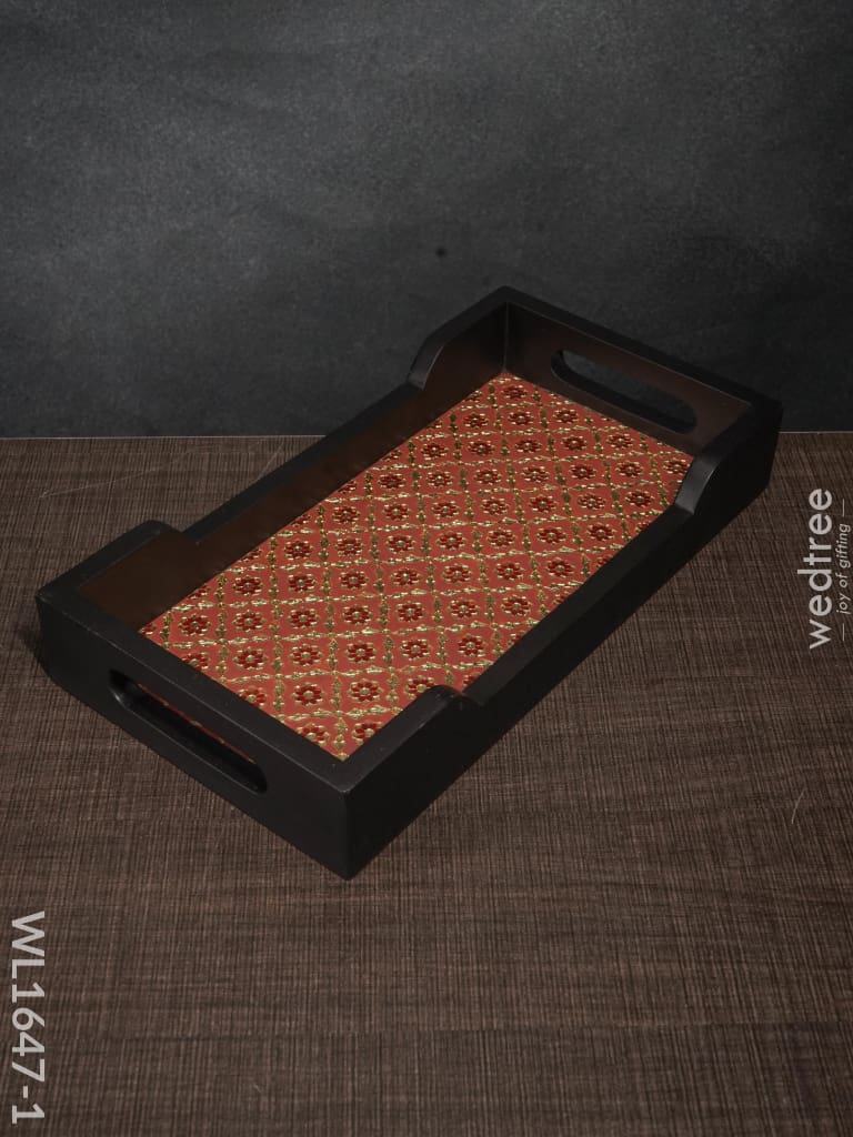Meenakari Wooden - Rectange Tray (12X6) Wl1647 1 Trays & Plates