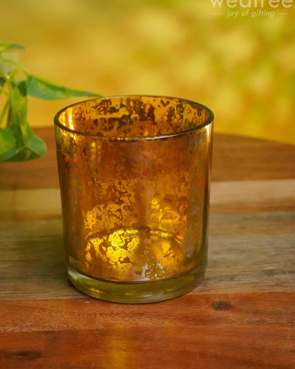 Mercury Glass T-Light Holder 3 Inches - Set Of 4 Candles And Votives