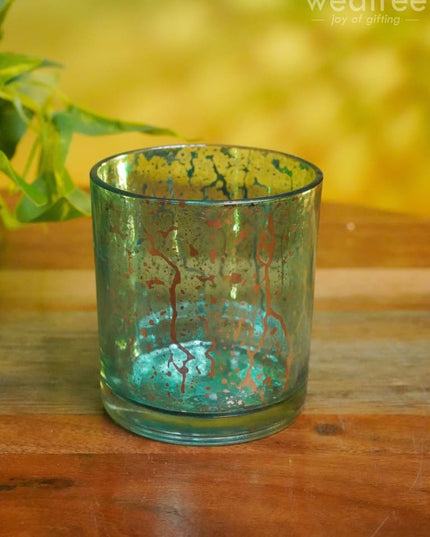 Mercury Glass T-Light Holder 3 Inches - Set Of 4 Candles And Votives