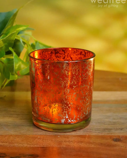 Mercury Glass T-Light Holder 3 Inches - Set Of 4 Candles And Votives