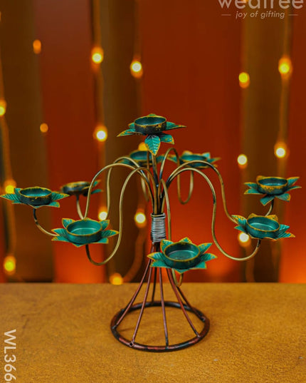 Metal 9 Lotus Candle Holder With Stand - Wl3666 Decor Utility