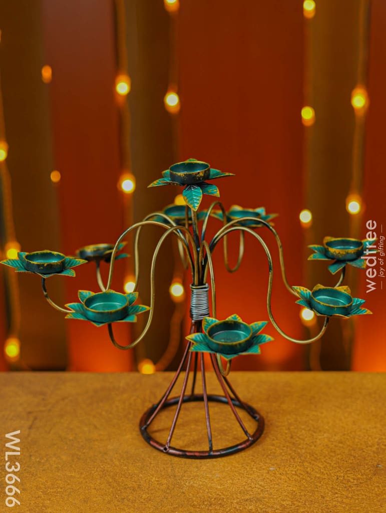 Metal 9 Lotus Candle Holder With Stand - Wl3666 Decor Utility