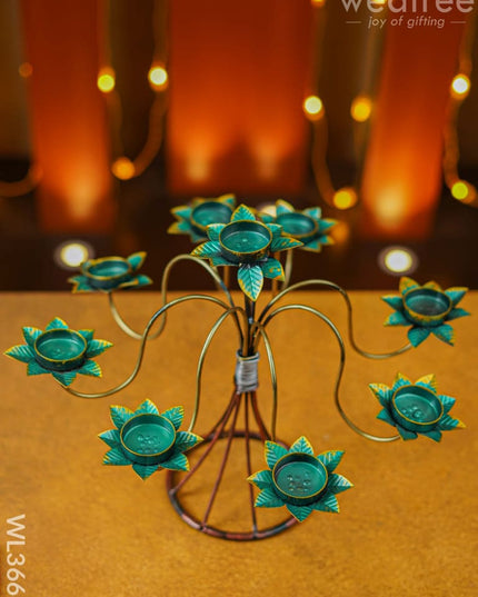 Metal 9 Lotus Candle Holder With Stand - Wl3666 Decor Utility