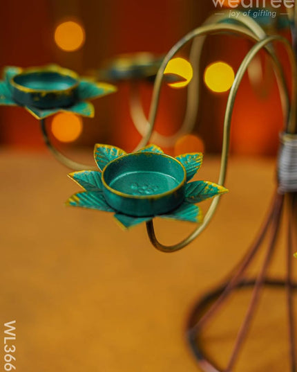 Metal 9 Lotus Candle Holder With Stand - Wl3666 Decor Utility