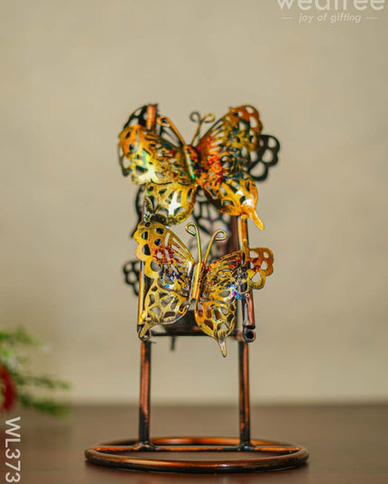 Metal Butterfly T Light Holder With Stand - Wl3733 Decor Utility