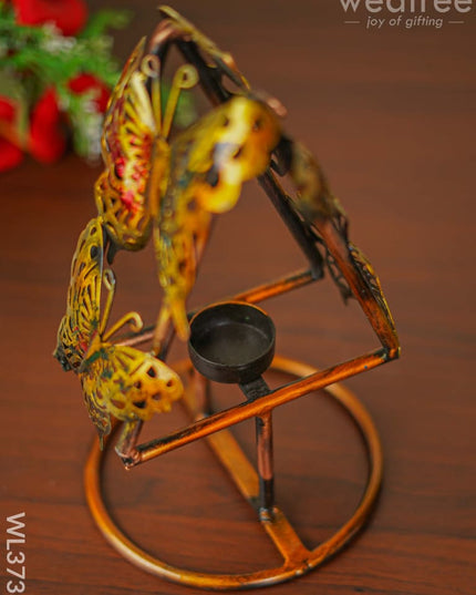 Metal Butterfly T Light Holder With Stand - Wl3733 Decor Utility