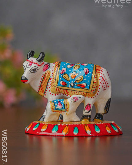 Metal Meenakari Cow & Calf - Wbg0817-2 Home Decors
